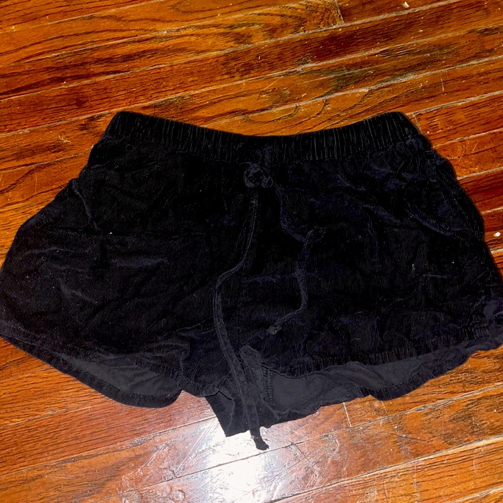 Black Corduroy, suede mini shorts